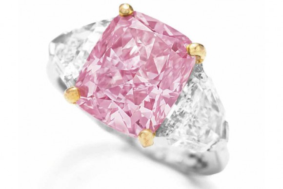 The Vivid Pink. An exquisite coloured diamond and diamond ring by Graff 580x388 Christies Announces 2009 Global Art Sales Total $3.3 Billion