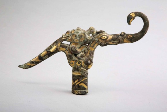 Finial for a staff. Warring States Period 475–221 BCE. Bronze with gold and silver inlay 580x388 First Exhibition in the U.S. to Explore the World of Confucius and his Descendants