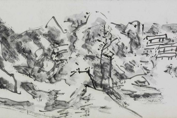 Huang Binhong Sketches of Drawings Done from Life while in South China 1940s 580x388 aster Ink Painters in 20th Century China at the Cantor Arts Center