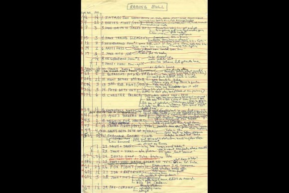 Outline for Raging Bull 1980 by Paul Schrader. Image courtesy of the Harry Ransom Center 580x388 Director Paul Schrader Donates Collection to Harry Ransom Center