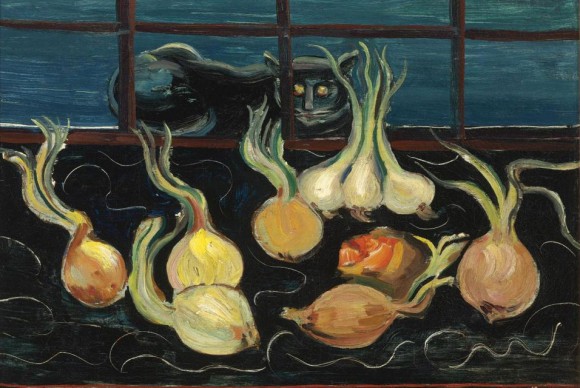 Boris Grigoriev’s charming Still Life with Cat and Onions1 580x388 Private Collections Soar at Sothebys Russian Art Sale
