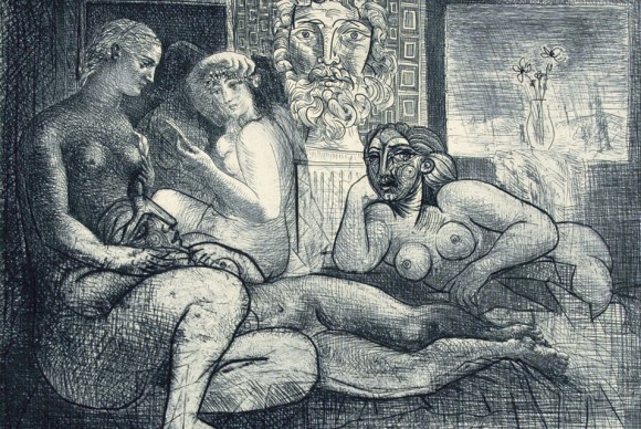 Quatre femmes nues et tête sculptée 580x388 Marlborough Fine Art Holds First Ever UK Exhibition of Picassos Women in Print