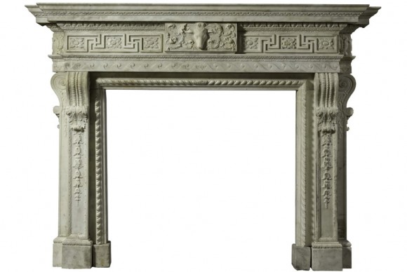 A magnificent George II carved white marble chimneypiece by William Kent 580x388 Sothebys to Hold Auction of Property from Englands Most Magnificent Stately Home
