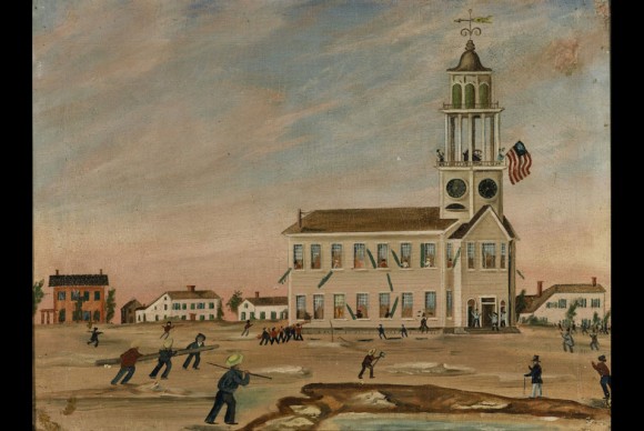 John Hilling The Burning of Old South Church in Bath 580x388 Americana Sale at Sothebys Features the Collection of Frank and June Barsalona