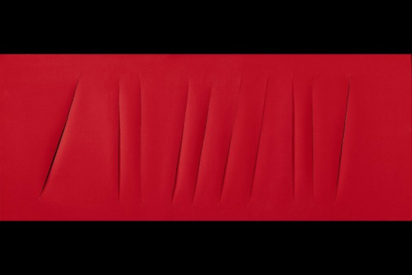 Concetto Spaziale Attese by Lucio Fontana waterpaint on canvas 580x388 Sothebys Hits Contemporary, Italian Art Targets with Combined Sales of $48.8 Million