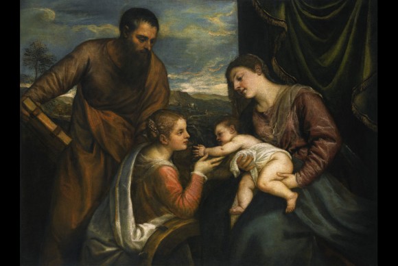 Tiziano Vecellio called Titian A Sacra Conversazione The Madonna and Child with Saints Luke and Catherine of Alexandria 580x388 The Sacra Conversazione of Tiziano, auctioned for U.S. $ 17 million