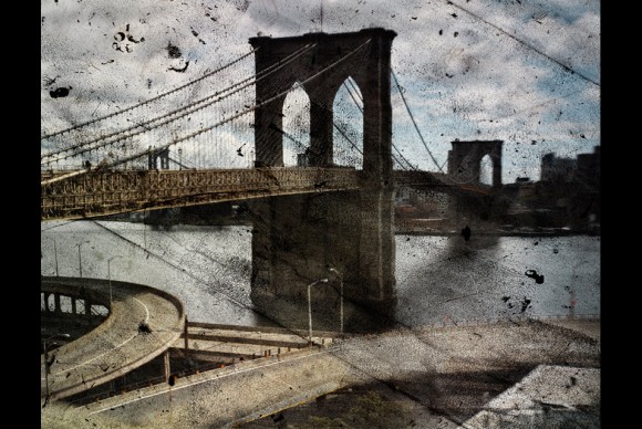 Abelardo Morell Tent Camera Image On Ground Rooftop View Of The Brooklyn Bridge 580x388 More than 70 Photography Galleries will Be Present at the AIPAD Photography Show