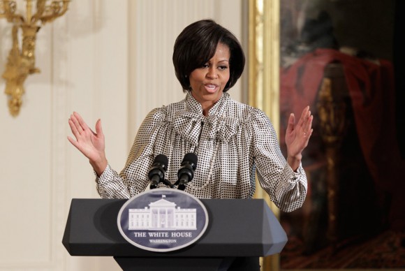 First lady Michelle Obama speaks before presenting the 2010 National Medals for Museum and Library Science 580x388 Michelle Obama Presents Highest Honors for Museums to Japanese American National Museum