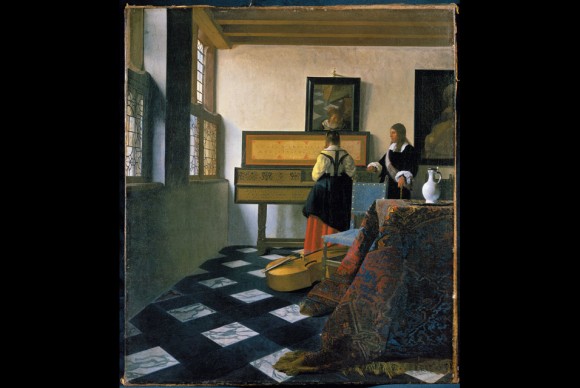 Johannes Vermeer 1632–1675 A Lady at the Virginals with a Gentleman 580x388 World Museums Unite for Dulwich Picture Gallerys 200th Anniversary