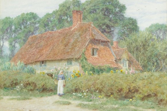 Painted by the artist who illustrated Thomas Hardy’s 580x388 Stunning Watercolour of East Sussex Cottage by Helen Allingham to be Sold at Bonhams
