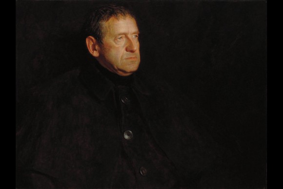 The 1969 painting Portrait of Andrew Wyeth by his son Jamie Wyeth 580x388 Andrew Wyeth Portrait Nets $2.4 Million at Auction for Maines Farnsworth Art Museum