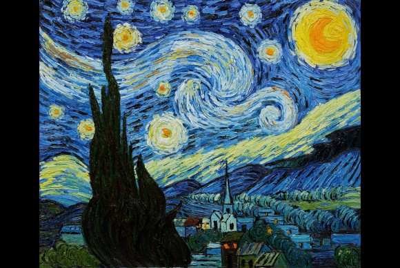 Vincent van Gogh Starry Night 580x388 OverstockArt.com Reveals its Annual Top 10 Oil Paintings Rankings for 2010, van Gogh Continues Reign