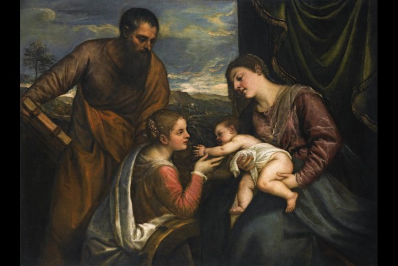 Titian´s A Sacra Conversazione The Madonna and Child with Saints Luke and Catherine of Alexandria 580x388 Auction Record Set for Titian at Sothebys Old Master Paintings Sale in New York