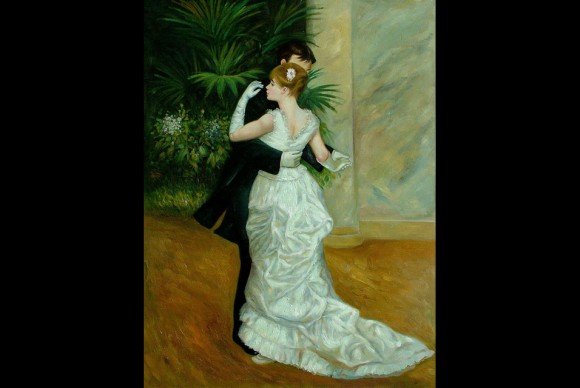 Dance in the City by” Pierre Auguste Renoir 580x388 The Kiss by Gustav Klimt Named Most Romantic Oil Painting for Valentines Day 2011