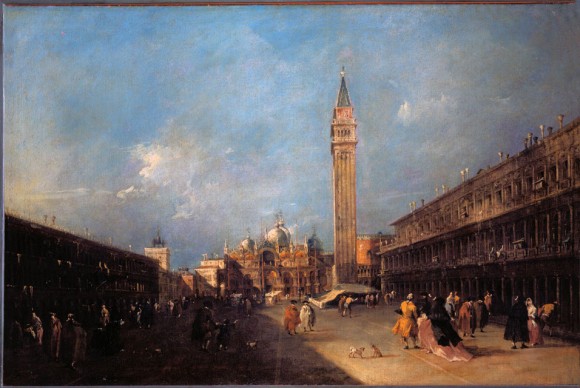 Francesco Guardi Piazza San Marco 580x388 Venetian and Flemish Masters from the Royal Museum of Fine Arts Antwerp on View in Brussels