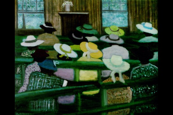 James Atkins Church Wait c. 1987. Oil on canvas. 24 12 x 30 inches 580x388 The Sorgenti Collection of Contemporary African American Art at the Hudson River Museum