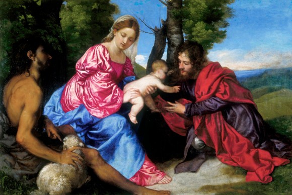 Titian Virgin and Child with St John the Baptist and an Unidentified Male Saint 580x388 Masterpieces of the Renaissance from the National Galleries of Scotland on View in Minneapolis