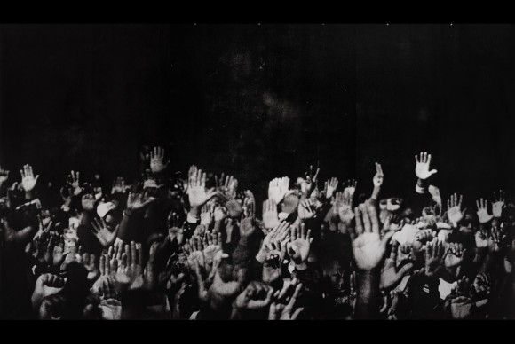 Hands 1996. Silkscreen ink and gesso on unstretched canvas 580x388 The Whitney Presents a Mid Career Retrospective of Groundbreaking New York Artist