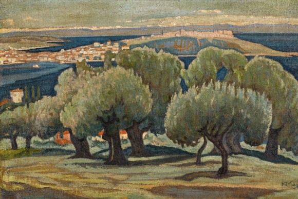 Konstantinos Maleas Olive Trees 580x388 Major Work by Constantinos Volanakis to Highlight Sothebys Greek Sale in May