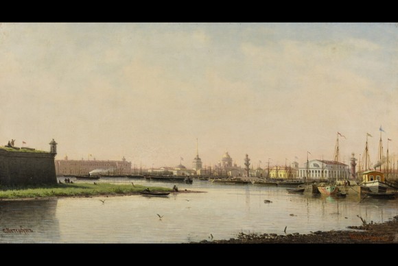 Petr Vereshchagins View of St. Petersburg to benefit the Baryshnikov Arts Center. Photo Sothebys 580x388 Painting from the Collection of Mikhail Baryshnikov to Highlight Sothebys Sale of Russian Art
