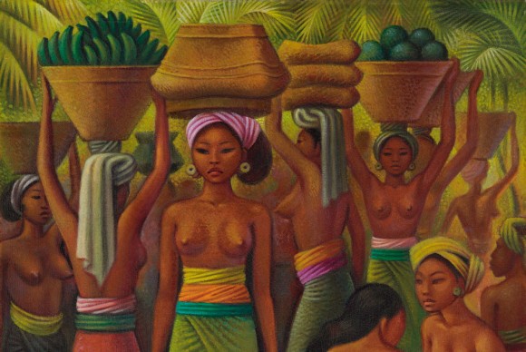 The top lot was Miguel Covarrubias Offering of Fruits for the Temple 1932 580x388 Christies Latin American Art Sale Establishes Fourteen New World Auction Records