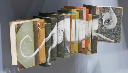 book022 Old books as canvas by Mike Stilkey