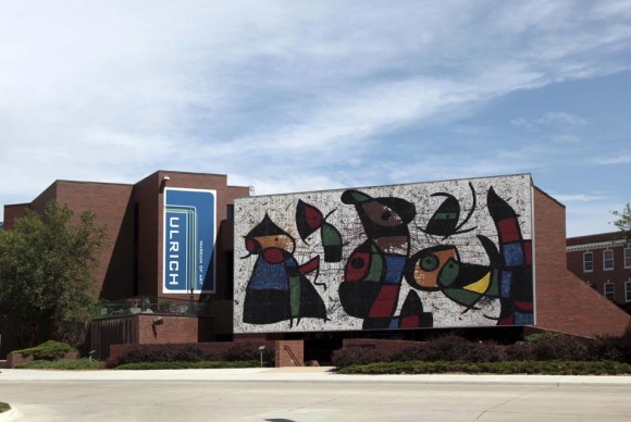 A mural installed on the museum by Joan Miro in Wichita Kan 580x388 Restoration work to begin on Joan Miró mural in Wichita State Universitys Ulrich Museum of Art