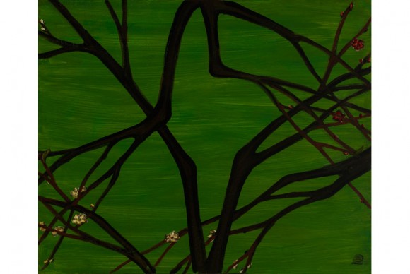 Sanyu Prunus Branches in a Green Landscape. Painted in 1962 oil on masonite 580x388 Poly Auction Hong Kong to hold 2014 Spring Auctions from 6 to 7 April at Grand Hyatt Hong Kong