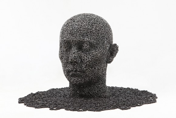 Self Portrait I 2011 by Seo Young Deok Iron chain and urethane paint 92 x 92 x 86 cm 580x388 Urban Renewal: Seo Young Deok, Olivier Dassault, Nick Gentry, Yves Krief exhibit at Opera Gallery